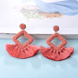 Bohemia Tassel Earrings 9 Colors Handmade Acrylic Beads Jewelry