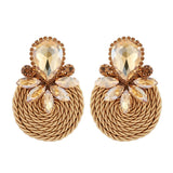 Vintage Champagne Rhinestone Earrings - Europe & America Style