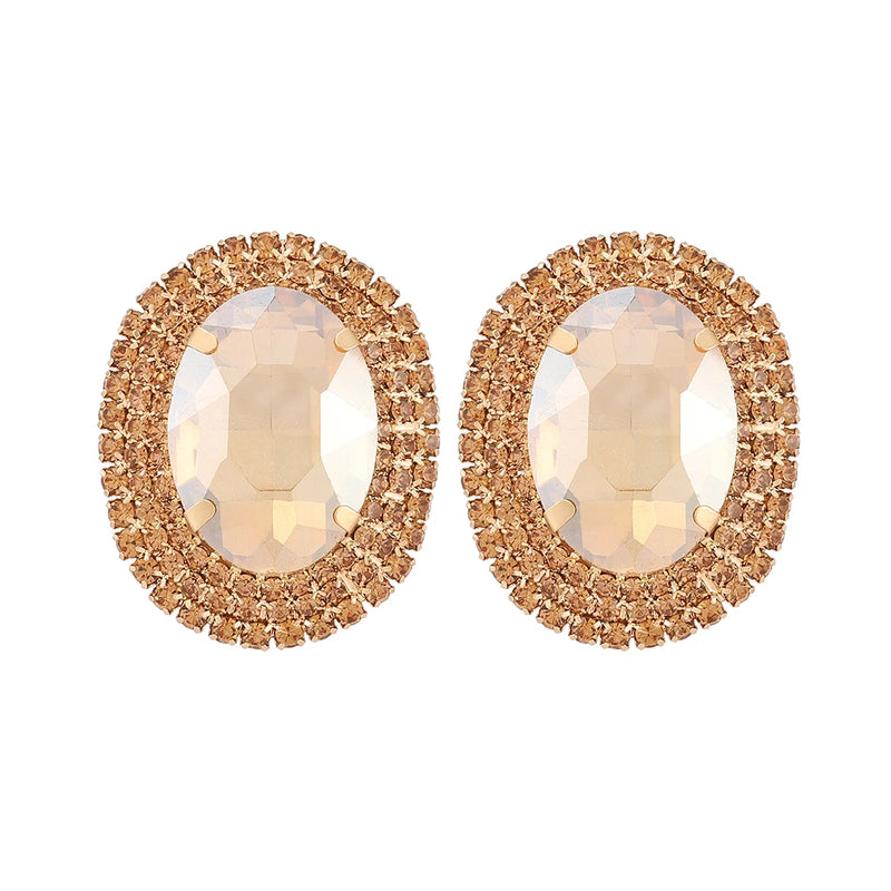 Vintage Champagne Rhinestone Earrings - Europe & America Style