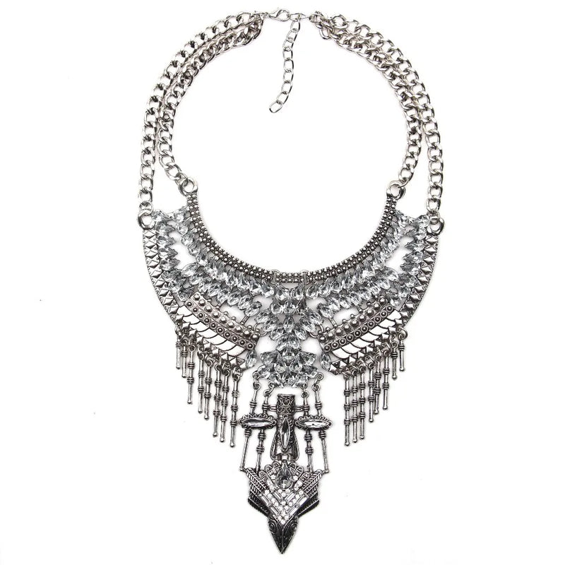 Vintage Metal Statement Necklace for Women Choker Jewelry Collier