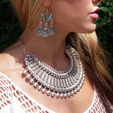 Vintage Crystal Maxi Choker Coin Necklace