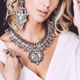 Vintage Crystal Maxi Choker Coin Necklace