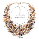 Simulated Pearl Necklace Statement Necklace
