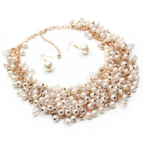Simulated Pearl Necklace Statement Necklace