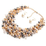 Simulated Pearl Necklace Statement Necklace
