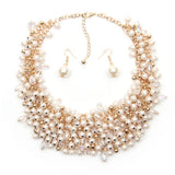 Simulated Pearl Necklace Statement Necklace