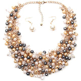Simulated Pearl Necklace Statement Necklace