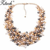 Simulated Pearl Necklace Statement Necklace