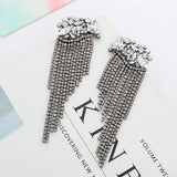Crystal Vintage Za Style Dangle Tassel Earrings