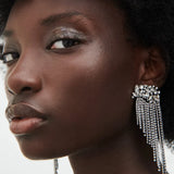 Crystal Vintage Za Style Dangle Tassel Earrings