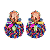 Crystal Geometric Earrings Long Jewelry Brincos Accessories