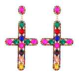 Crystal Geometric Earrings Long Jewelry Brincos Accessories
