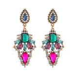 Crystal Geometric Earrings Long Jewelry Brincos Accessories