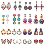 Crystal Geometric Earrings Long Jewelry Brincos Accessories