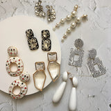Resins Flower/Crystal/Beads Drop Earrings Women Statement Jewelry