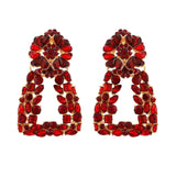 Red Geometric Long Earrings Za Style Christmas