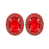 Red Geometric Long Earrings Za Style Christmas