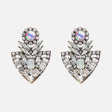 Crystal Earrings Bridal Oval Stones Vintage Women