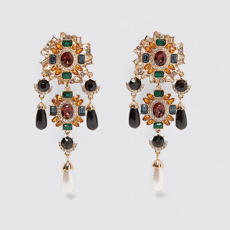 Metal Crystal Acrylic Vintage Earrings Lady Girls Party Statement Jewelry