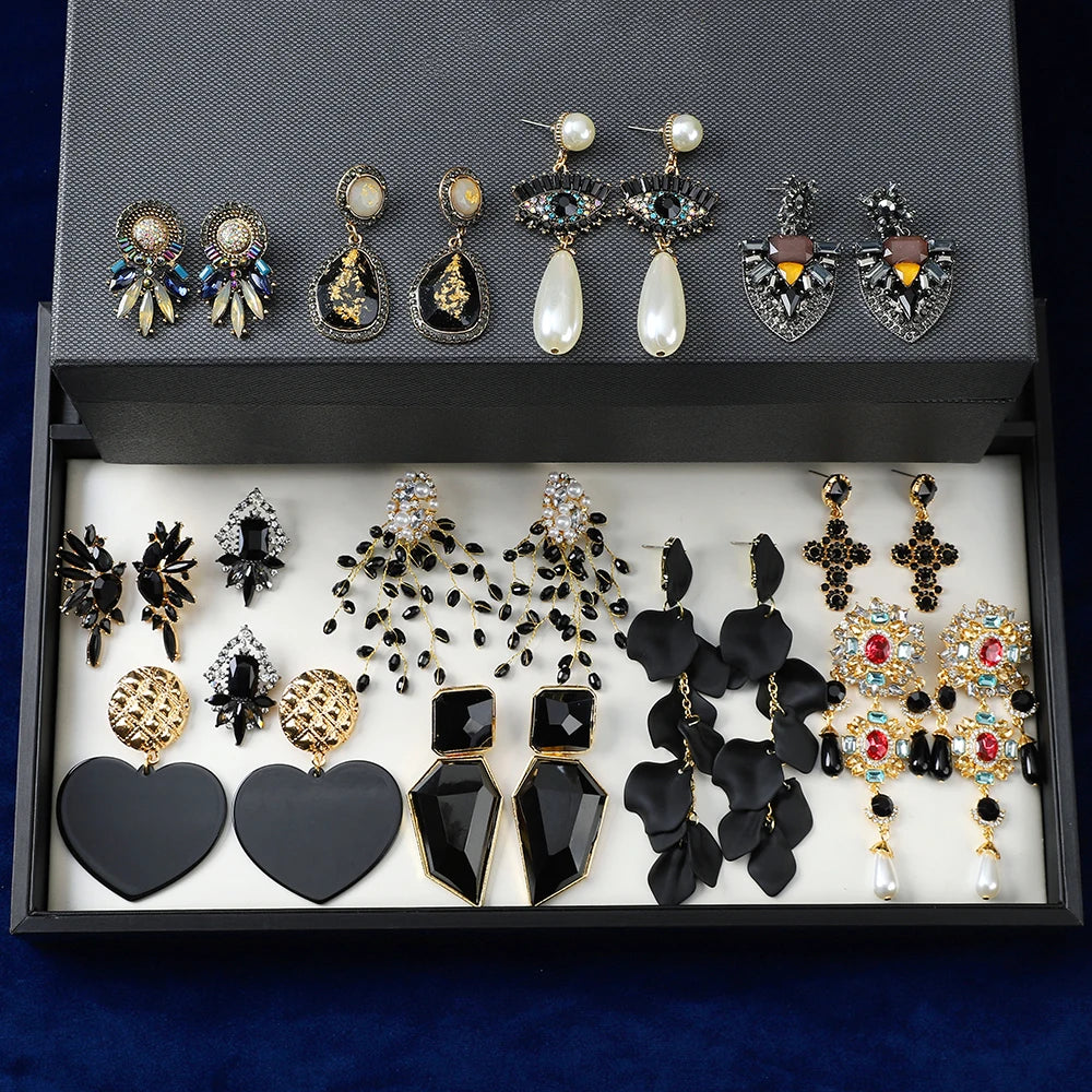 Metal Crystal Acrylic Vintage Earrings Lady Girls Party Statement Jewelry