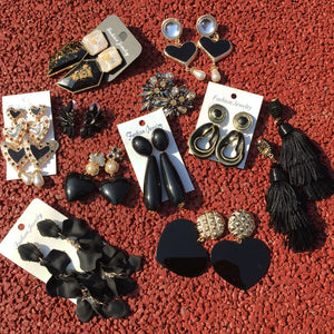 Boho Resin/Crystal Drop Earrings Fringed Tassel Dangle