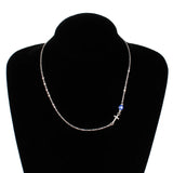 Women Small Cross Choker Necklace Evil Eye Statement Necklace Halloween Gift