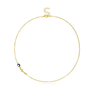 Women Small Cross Choker Necklace Evil Eye Statement Necklace Halloween Gift
