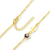Women Small Cross Choker Necklace Evil Eye Statement Necklace Halloween Gift