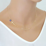 Women Small Cross Choker Necklace Evil Eye Statement Necklace Halloween Gift