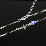 Women Small Cross Choker Necklace Evil Eye Statement Necklace Halloween Gift