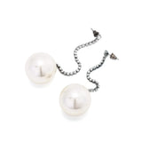 Long Rhinestone Pearl Tassel Earrings