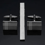 High Brass Enamel Tie Clip Cufflink Set