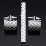 High Brass Enamel Tie Clip Cufflink Set