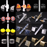 High Brass Enamel Tie Clip Cufflink Set