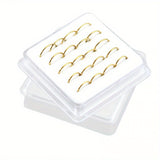 20 Pcs Copper Hoop Nose Ring Set, 18K Plated