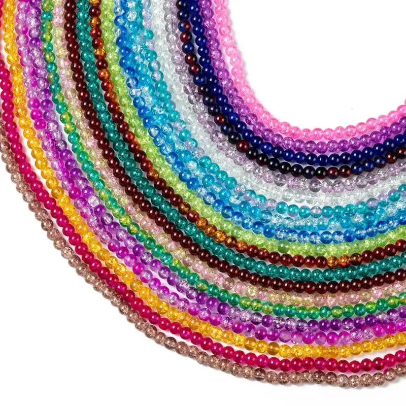 100pcs 8mm Cracked Snow Crackle Crystal Beads Double Colored Loose Spacer Beads