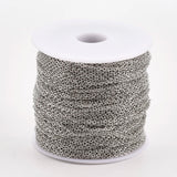 100yard Iron Flat Oval Soldered Cable Chains 2x1.5x0.3mm