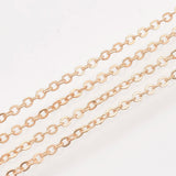 100yard Iron Flat Oval Soldered Cable Chains 2x1.5x0.3mm