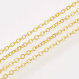 100yard Iron Flat Oval Soldered Cable Chains 2x1.5x0.3mm
