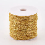 100yard Iron Flat Oval Soldered Cable Chains 2x1.5x0.3mm