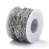10m 304 Stainless Steel Paperclip Chains for Jewelry Making DIY Supplies