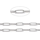 10m 304 Stainless Steel Paperclip Chains for Jewelry Making DIY Supplies