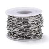 10m 304 Stainless Steel Paperclip Chains for Jewelry Making DIY Supplies
