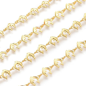 10m Brass Dolphin Link Chains for Jewelry Making DIY Bracelet Necklace Decor