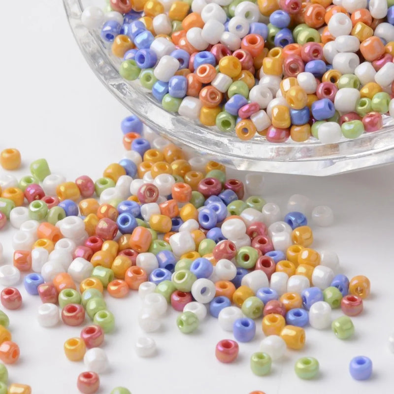 12100pcs Opaque Round Glass Seed Beads Mixed Colors for DIY Jewelry Making