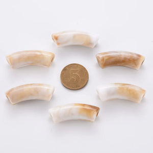 148pcs/500g Acrylic Curved Tube Beads Gemstone Style for DIY Bracelet Earring