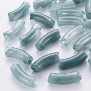 148pcs 500g Acrylic Curved Tube Beads Gemstone Style Jewelry Making Decor