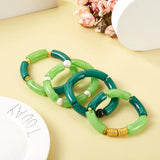 155pcs/500g Acrylic Curved Tube Beads Gemstone Mix for Jewelry Making