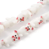 15pcs/strand 22mm Cartoon Rabbit Glass Beads DIY Jewelry Making