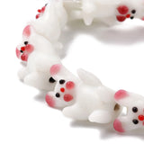 15pcs/strand 22mm Cartoon Rabbit Glass Beads DIY Jewelry Making